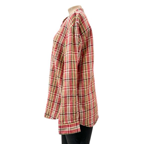 Ralph Lauren Linen Plaid Button Up Shirt Long Sleeve‎ Multicolor Women L - Picture 6 of 10
